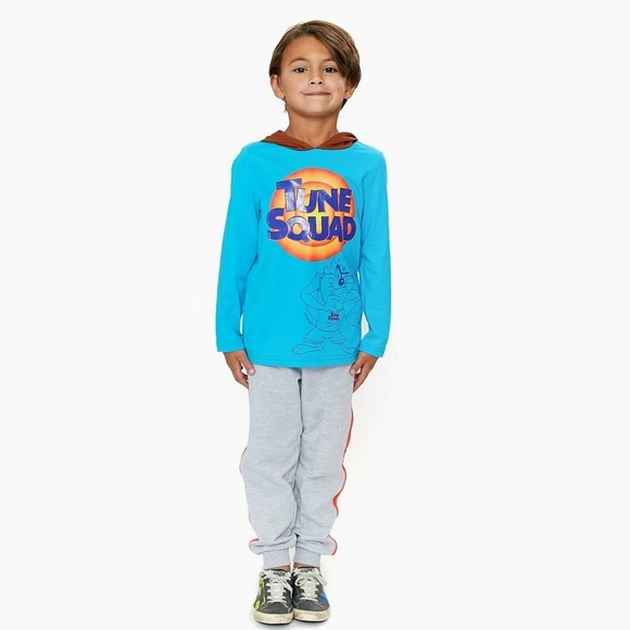 Space Jam 2 Piece Boys Tune Squad Tazmanian Devil Hoodie Pants Outfit Set Size 8 - Picture 15 of 16
